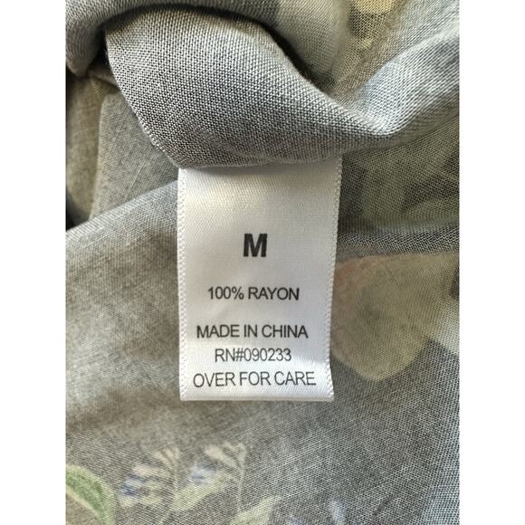 Pacsun Shirt Men's Medium Adult Black Floral Button Up Camp Outdoors Collared‎ - Picture 5 of 6